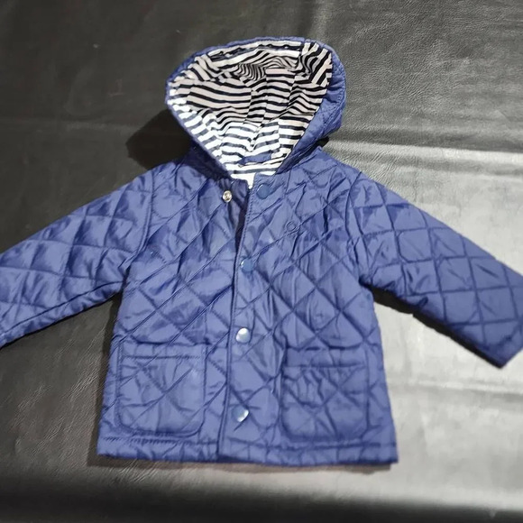 Benetton Baby Unisex Blue‎ Quilter Coat 3-6 Months - Picture 1 of 4